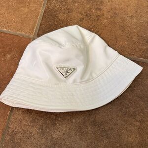 Prada white nylon bucket hat